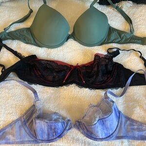 32C bra bundle. Pink, Savage x Fenty, Skarlett Blue